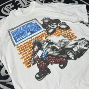 333 Half-Evil White Dog Graphic Tee Shirt